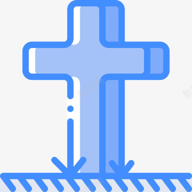 十字架万圣节114蓝色图标图标