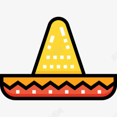 墨西哥帽野生西部28线形颜色图标图标