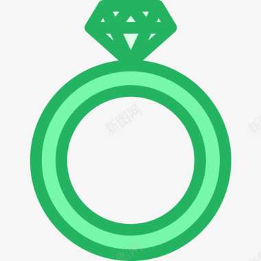 订婚戒指庆祝11线形绿色图标图标