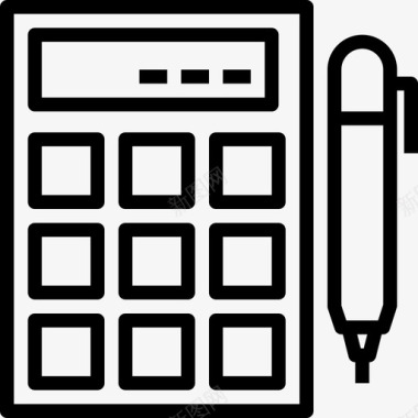 计算器办公工具4线性图标图标