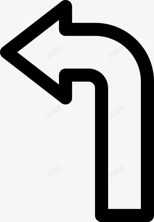 方向箭头指引图标svg_新图网 https://ixintu.com 交叉路口 分叉路 左转 指引 方向 箭头 转弯 通勤