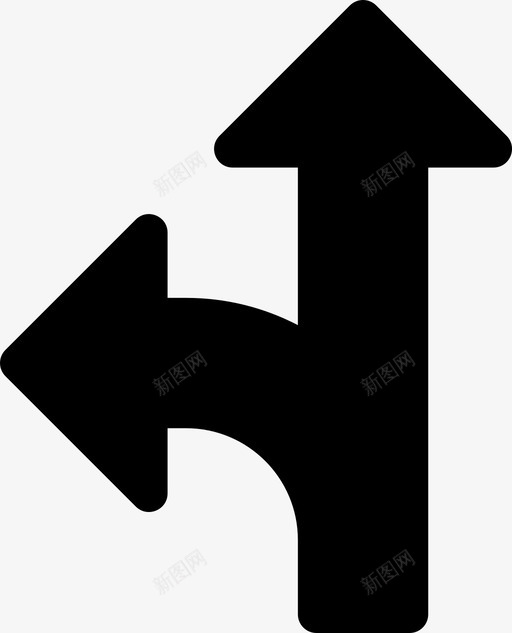 方向箭头导向图标svg_新图网 https://ixintu.com 交叉路口 分叉路 导向 左 方向 移动 箭头 通勤填充