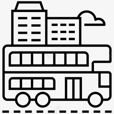 伦敦地铁巴士双层巴士本地交通图标图标