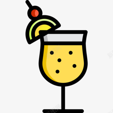 鸡尾酒酒精饮料3线性颜色图标图标