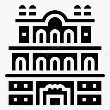 城市宫殿建筑地标图标图标