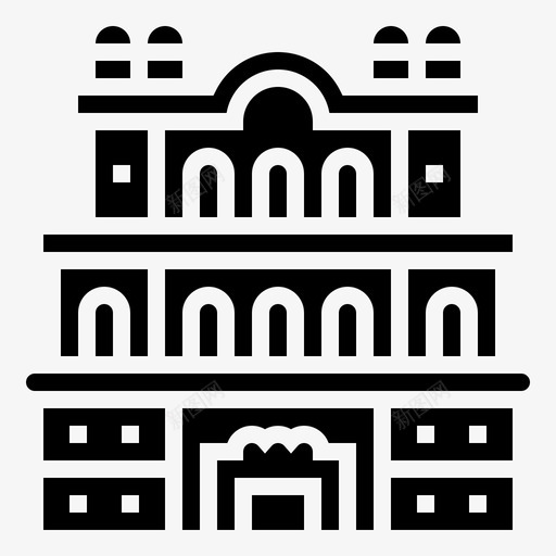 城市宫殿建筑地标图标svg_新图网 https://ixintu.com 印度 地标 城市宫殿 建筑