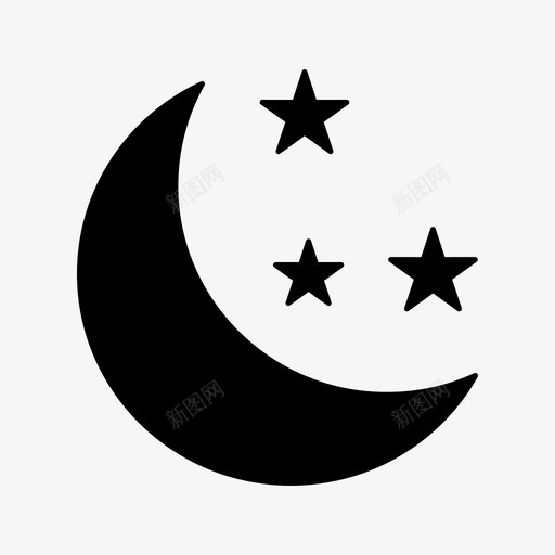 月亮和星星夜晚雕文图标svg_新图网 https://ixintu.com 夜晚 月亮和星星 雕文