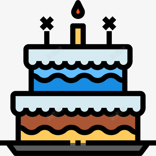 生日蛋糕生活方式3线性颜色图标svg_新图网 https://ixintu.com 生日蛋糕 生活方式3 线性颜色