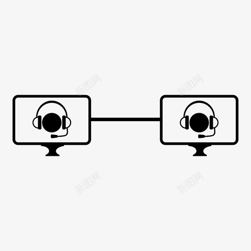 呼叫中心聊天在线图标svg_新图网 https://ixintu.com 呼叫中心 在线 支持 网络摄像头 聊天