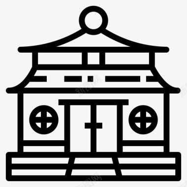 寺庙建筑中国图标图标