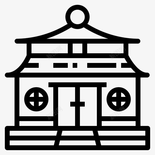 寺庙建筑中国图标svg_新图网 https://ixintu.com 中国 中国图标 寺庙 建筑