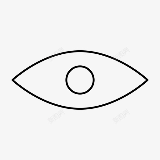 眼睛外观视图图标svg_新图网 https://ixintu.com 办公室瘦图标 外观 查看器 眼睛 视图