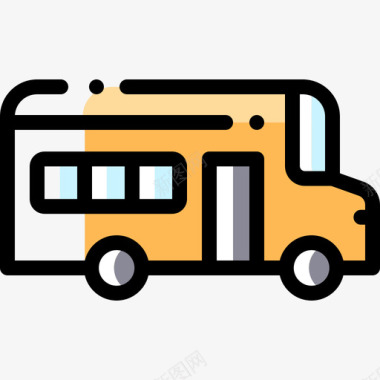 校车公共交通13颜色省略图标图标