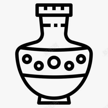陶器双耳瓶古董图标图标