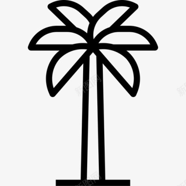 棕榈树夏季46线形图标图标