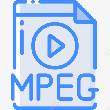 Mpeg视频制作7蓝色图标图标