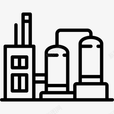 炼油厂工业30线性图标图标