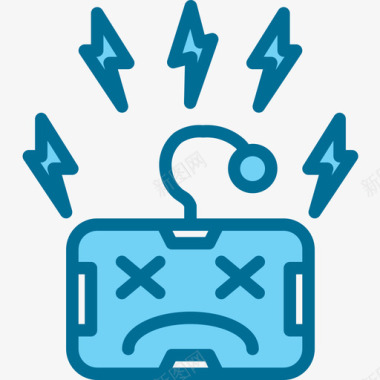 机器人安卓4蓝色图标图标