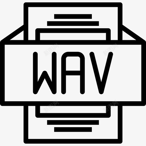 Wav文件类型3线性图标svg_新图网 https://ixintu.com Wav 文件类型3 线性