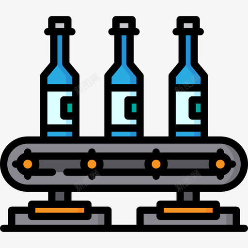 传送带工业流程18线性颜色图标svg_新图网 https://ixintu.com 传送带 工业流程18 线性颜色