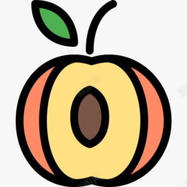 桃水果13线形颜色图标图标