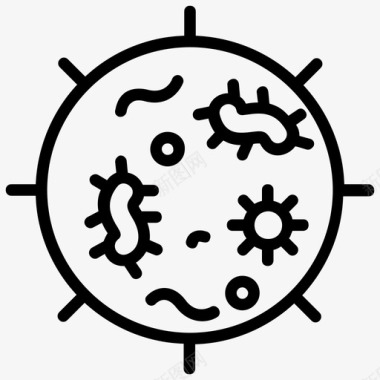 细菌真菌微生物图标图标