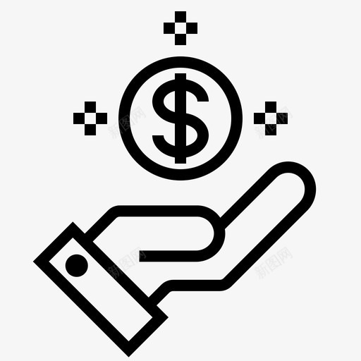 手头的钱商业数字图标svg_新图网 https://ixintu.com 办公室 商业 手头的钱 数字 金融