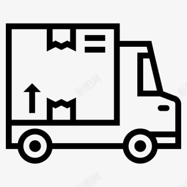 卡车送货网上商店和电子商务航运图标图标