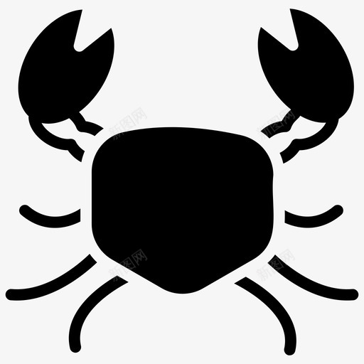 螃蟹龙虾虾图标svg_新图网 https://ixintu.com 海鲜 虾 螃蟹 食物v1字形图标 龙虾
