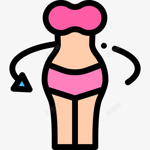 女士水疗和桑拿线性颜色图标svg_新图网 https://ixintu.com 女士 水疗和桑拿 线性颜色