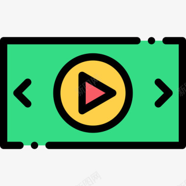视频播放音频和视频5线性颜色图标图标