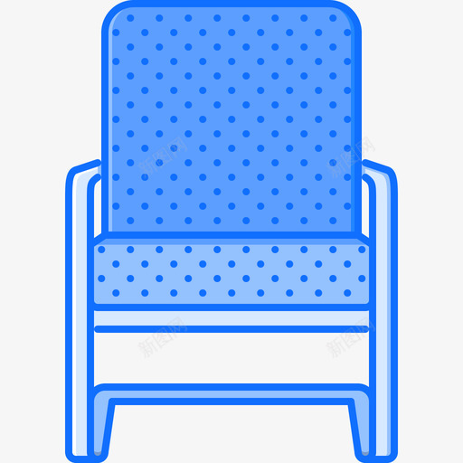 扶手椅家具66蓝色图标svg_新图网 https://ixintu.com 家具66 扶手椅 蓝色