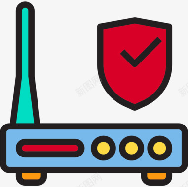 设备互联网安全41线性颜色图标图标