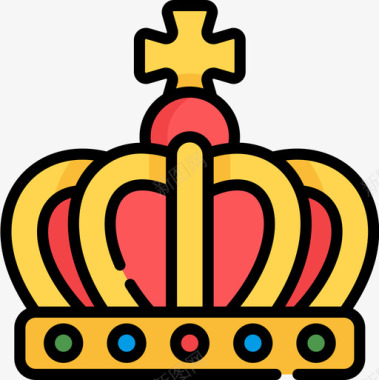 皇冠荷兰8线性颜色图标图标