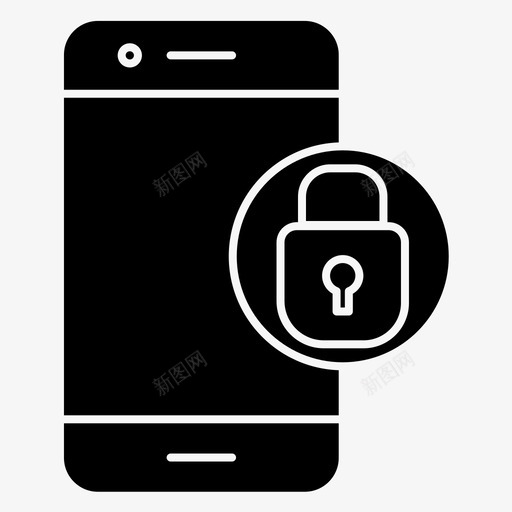 锁定手机锁定智能手机图标svg_新图网 https://ixintu.com 手机 锁定 锁定智能手机