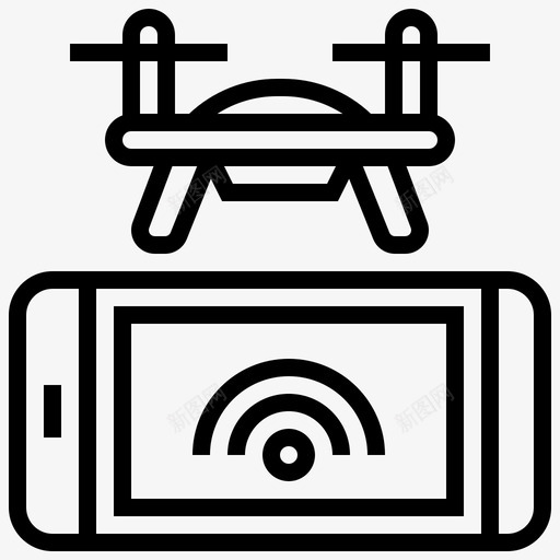 智能手机控制飞机无人机图标svg_新图网 https://ixintu.com 无人机 智能手机控制 遥控 飞机