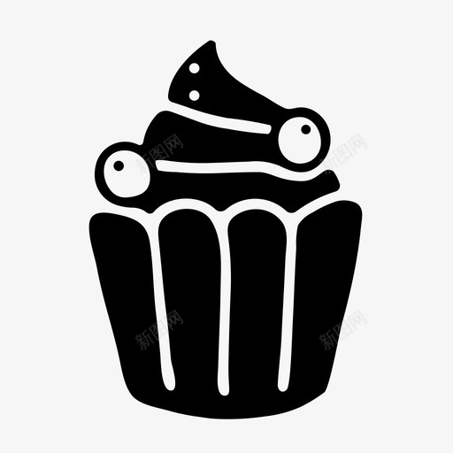 纸杯蛋糕蓝莓咖啡图标svg_新图网 https://ixintu.com 咖啡 甜品 甜点 纸杯蛋糕 蓝莓 食品和饮料铭文