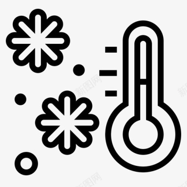 雪温度计季节符号图标图标
