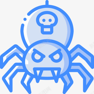 蜘蛛万圣节114蓝色图标图标