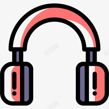 耳机摇滚乐6颜色省略图标图标
