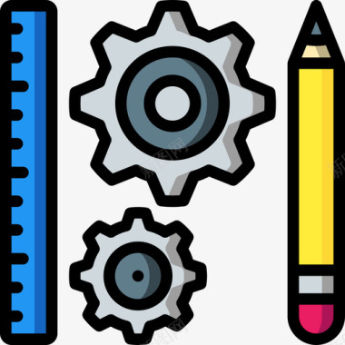 工具工业40线颜色图标图标