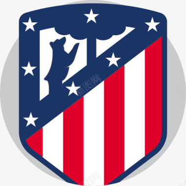 马德里竞技足球盾牌扁平图标图标