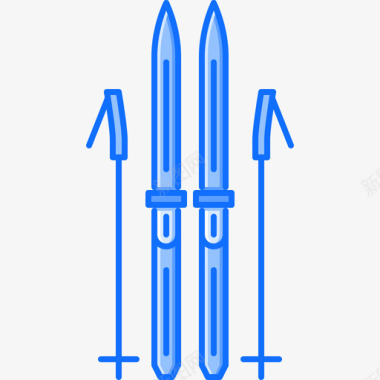滑雪运动装备7蓝色图标图标