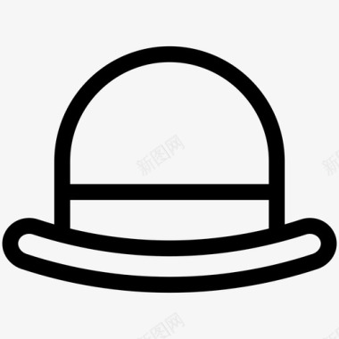 帽子查理卓别林时装和服装轮廓图标图标