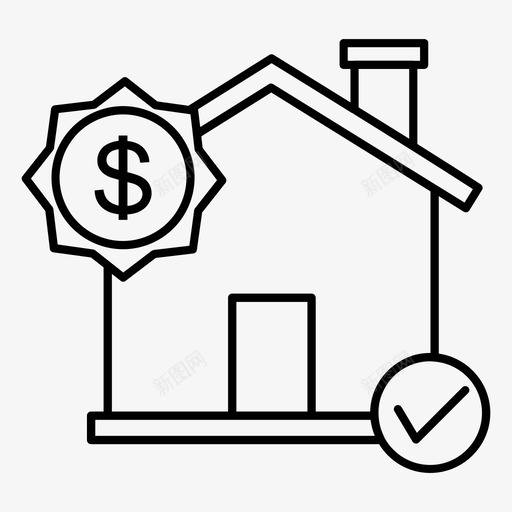 房屋促销勾选销售图标svg_新图网 https://ixintu.com 勾选 房屋促销 房屋销售 销售