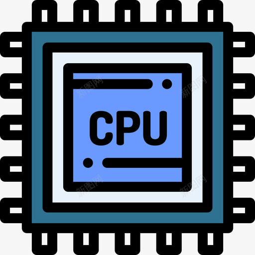 Cpu计算机组件4线颜色图标svg_新图网 https://ixintu.com Cpu 线颜色 计算机组件4