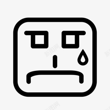 悲伤的脸哭泣表情图标图标