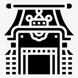 地标印章日本城堡建筑地标图标高清图片