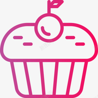 纸杯蛋糕甜点和糖果4梯度图标图标