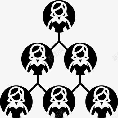 组织结构金字塔女人图标图标